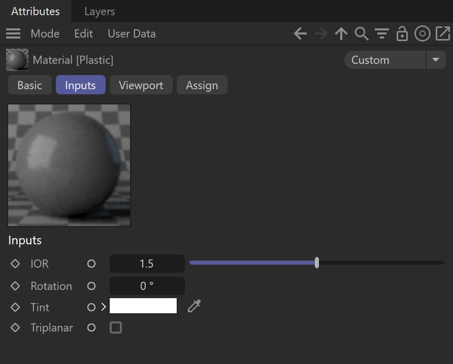 cinema 4d custom material controls